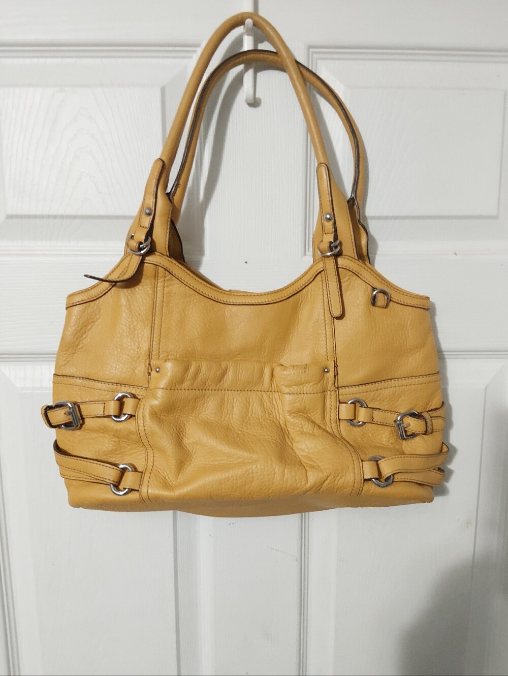 Etienne Aigner Mustard Yellow Leather Tote
